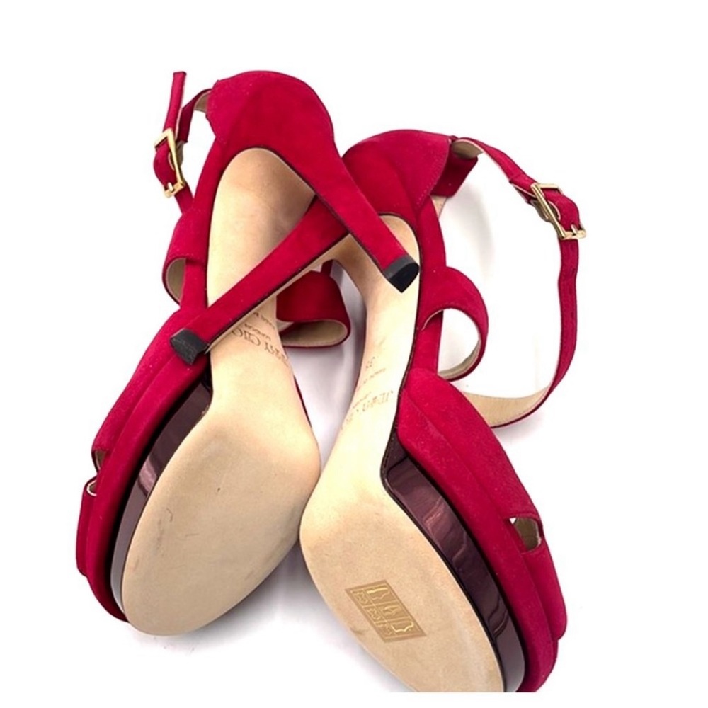 Jimmy Choo Raspberry Suede Platform Sandal - Picture 4 of 4